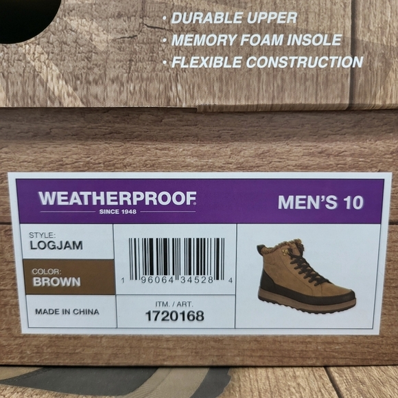 New Weatherproof Men's Log Jam Snow Boots Size 10 - Picture 8 of 8